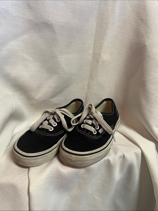 Vans Other - Vans Kids Black Canvas Low-Top Sneakers with White Trim
